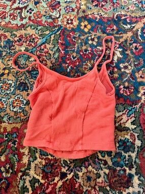 Urban Outfitters Coral Ribbed Spaghetti Strap Camisole